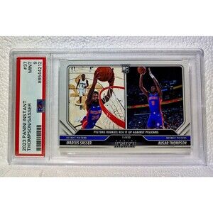 Ausar Thompson / Marcus Sasser 2023-24 Panini NBA Rookie Card 1 of 79 PSA 9 Mint